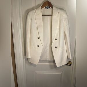 Express Double-Breasted White Blazer